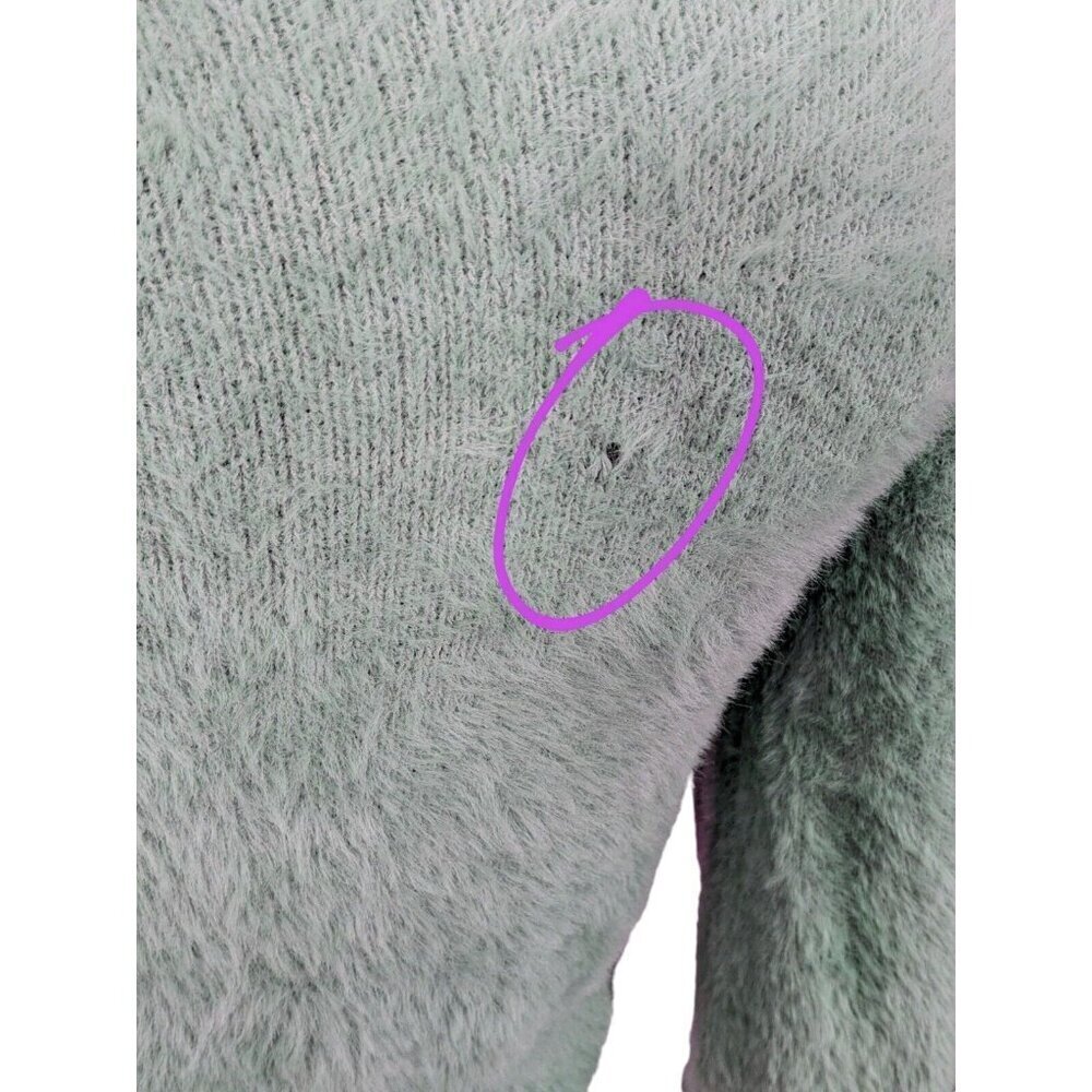 Sunday Best Aritzia Kitten Sweater Womens S Blue Fuzzy Pullover Balloon Sleeve - Picture 8 of 8